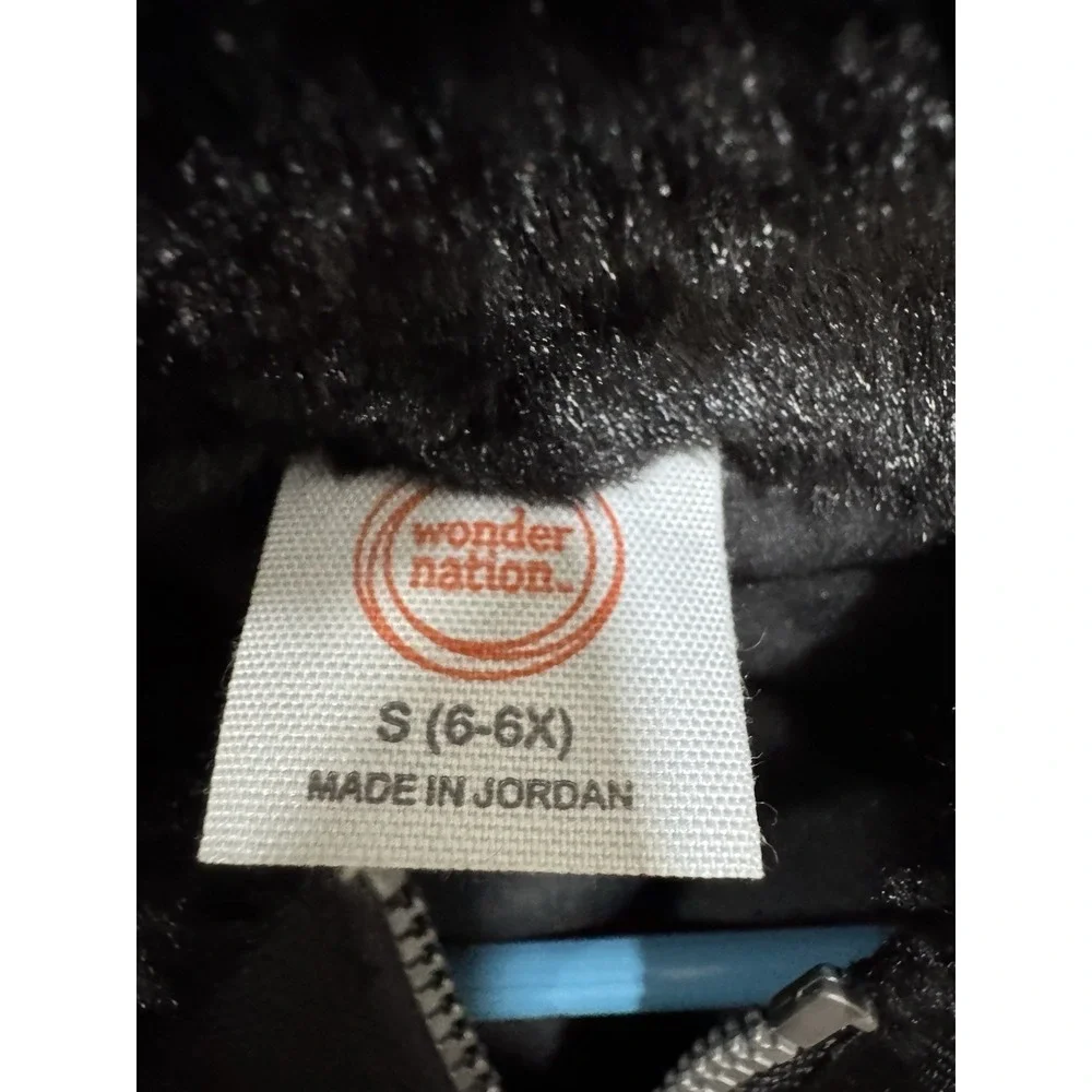 Wonder Nation Faux Fur  Girls Jacket Black‎ Size - 6/6x